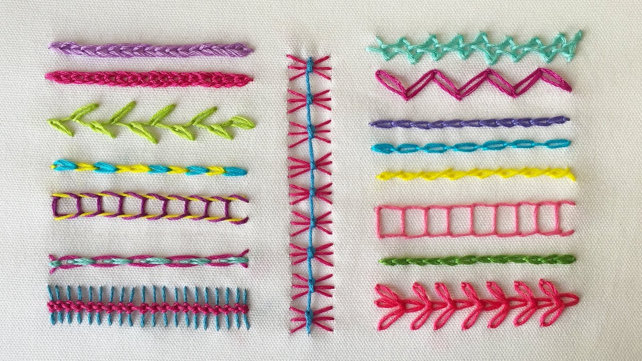16 Chain Hand Embroidery Stitches for Beginners | 16 Puntadas de Cadena para Principiantes
