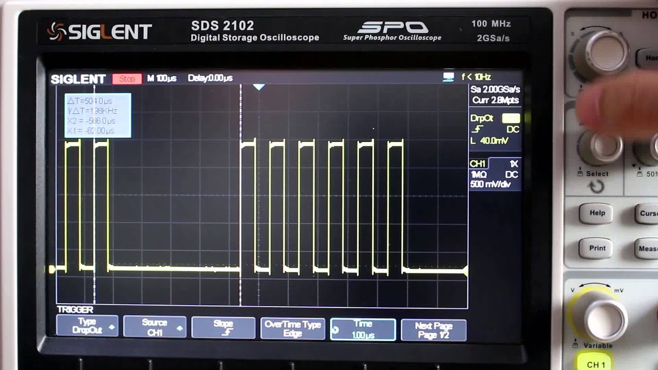 How to use the dropout trigger of SIGLENT oscilloscopes