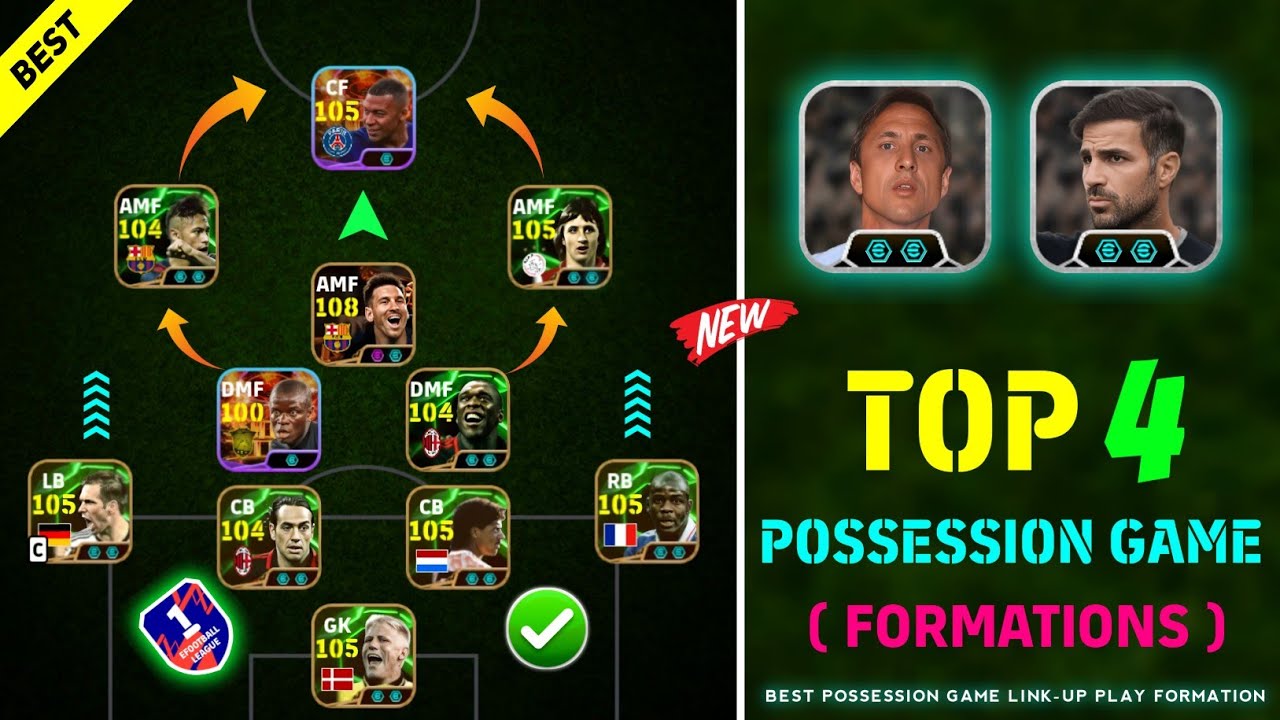 Топ-4 лучших схем для игры через владение мячом в eFootball 2027 💥🤩 Связующая схема для игры чере...