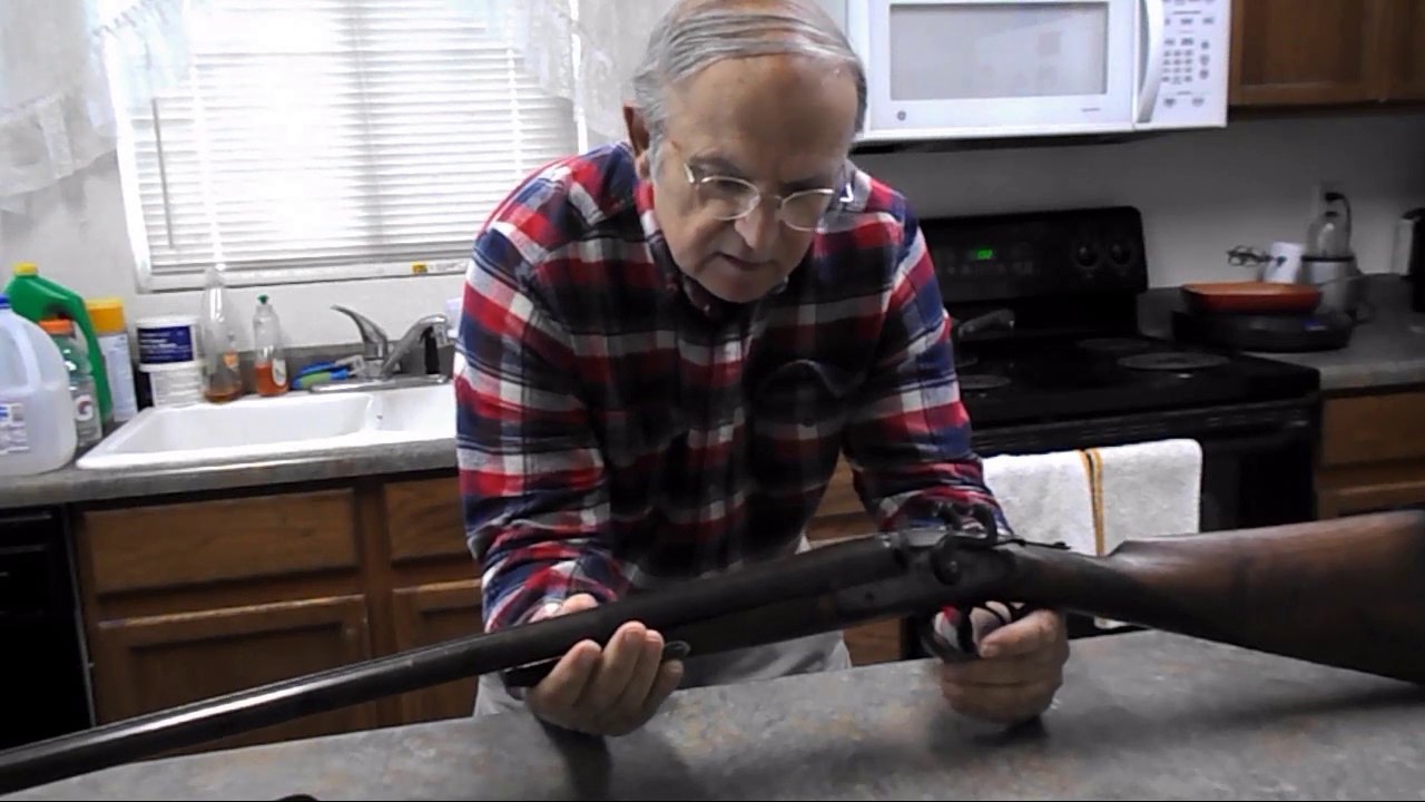 inside 1860 Moore & co. of London Double barrel shot gun with scope cam