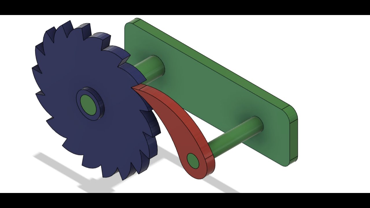 Ratchet-pawl-mechanism | Fusion 360 tutorial #cad #tutorial #autodesk #mechanical