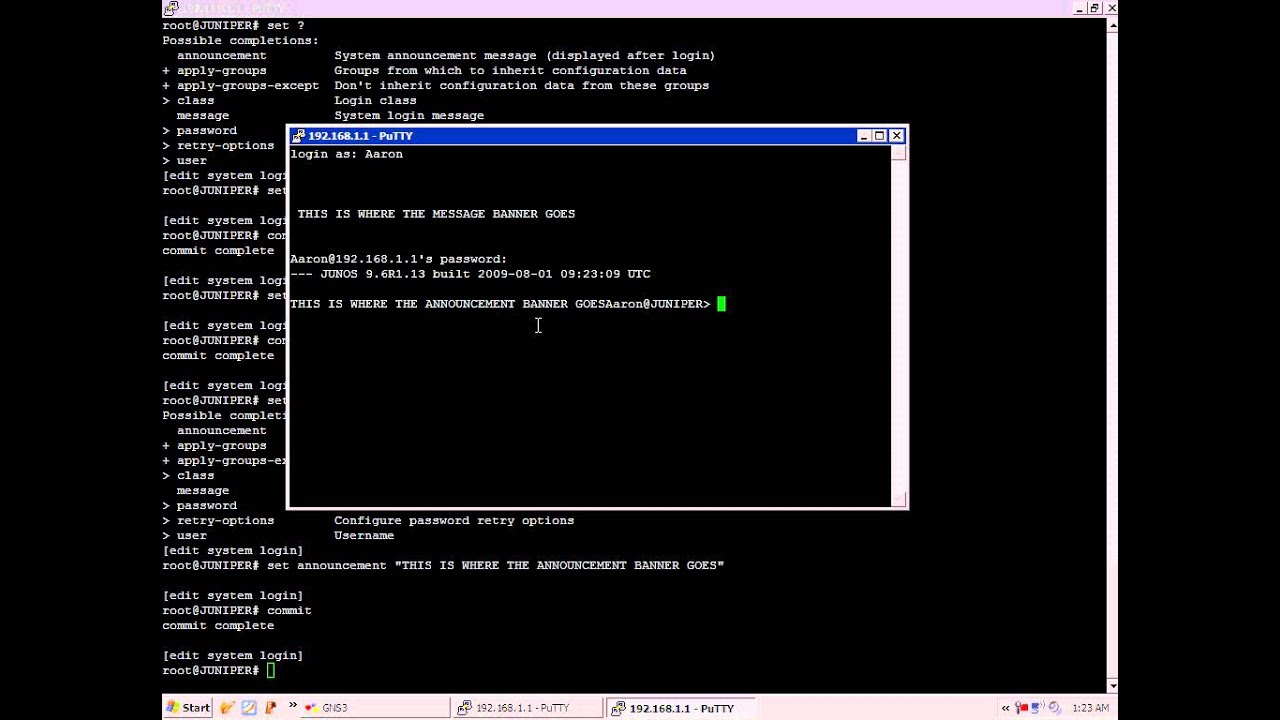 Juniper JUNOS Configuration Basics Lab 1 Part 4 Full Version
