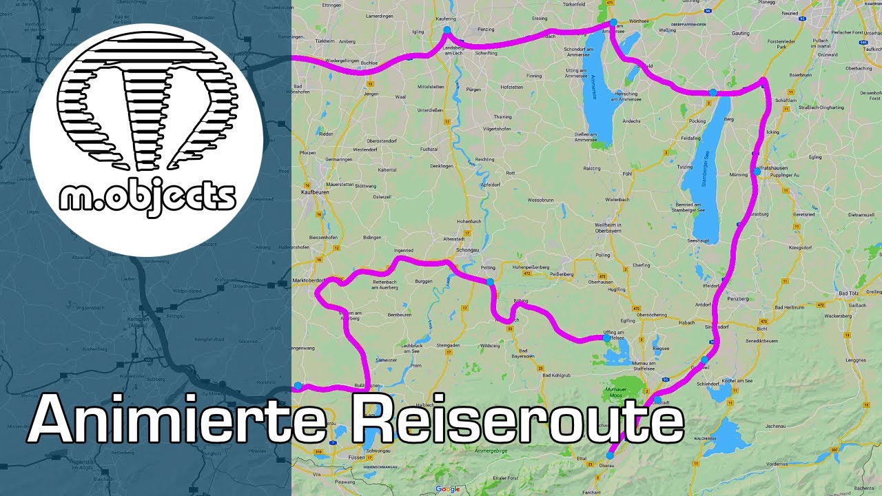 Animierte Reiseroute