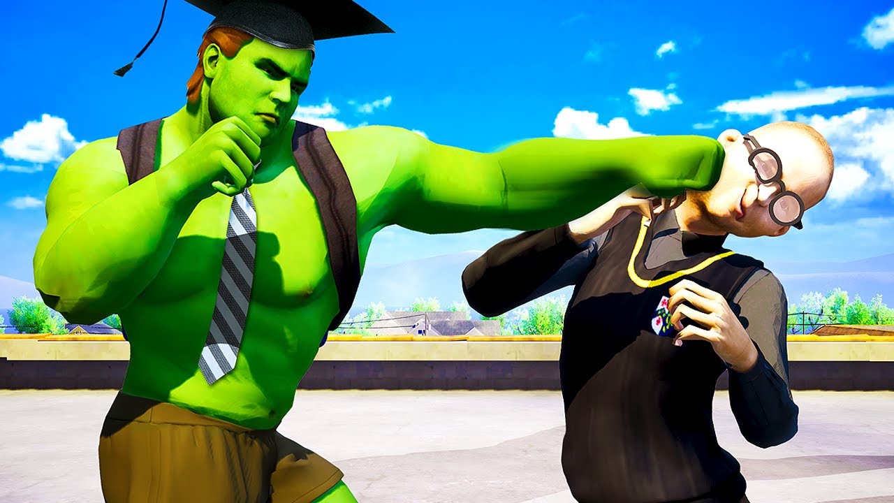 Teacher Becomes the HULK to Fight Students - Bad Guys at School