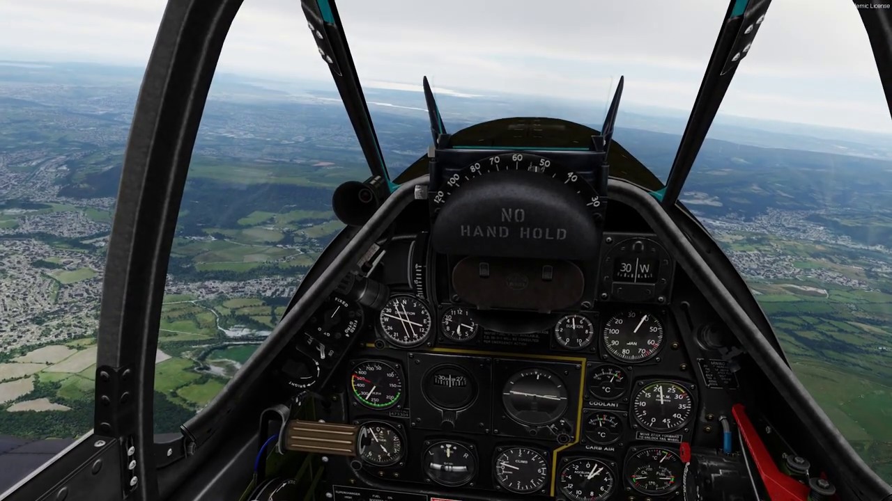 p3dv5 hf1 approaching Swansea with the A2A p51 mustang