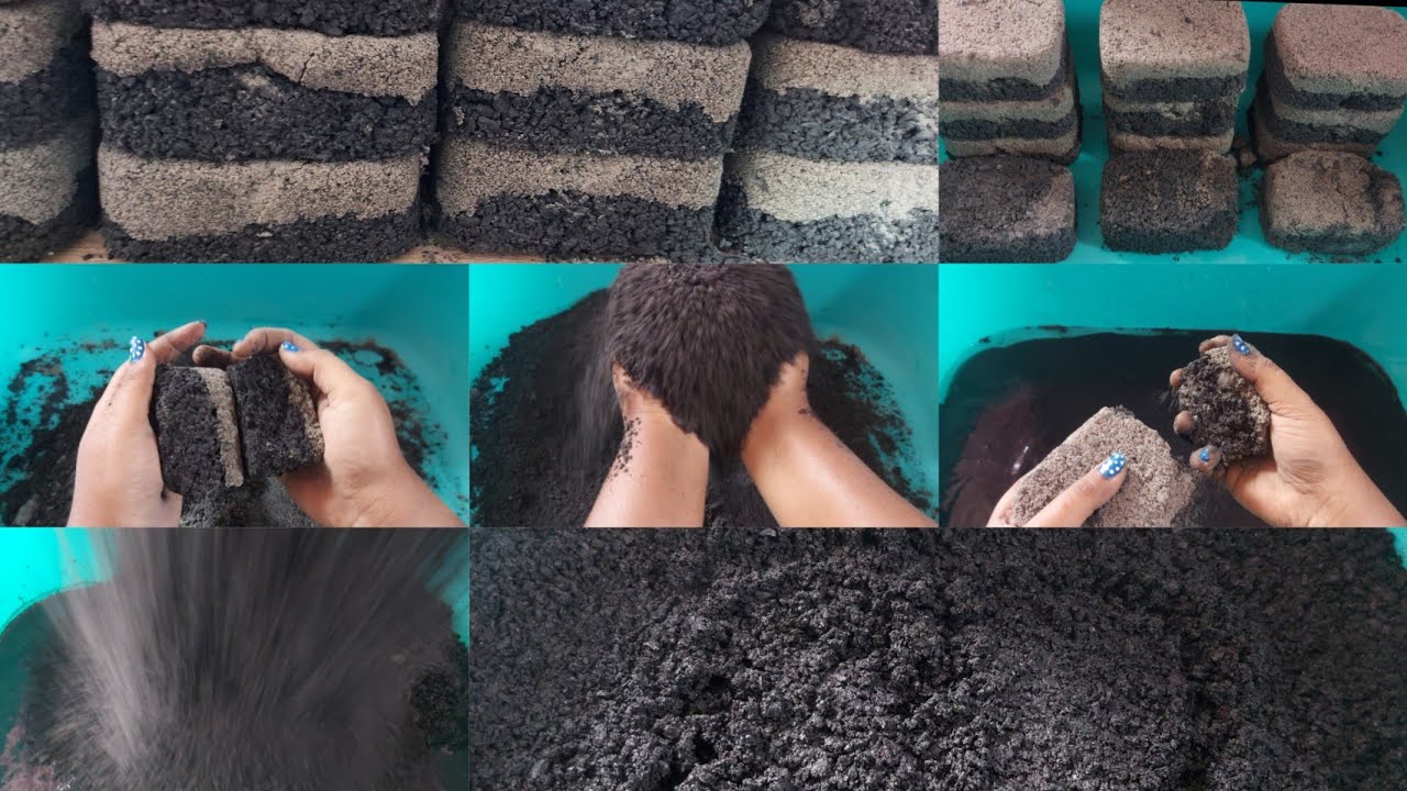 ASMR:;🥳🎉3K CELEBRATION video!!charcoal+sand crunchy crumbling ❤