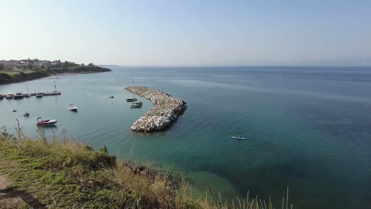 Day Walk in Nea Fokaia Kassandra Halkidiki Greece Walking Tour 4K