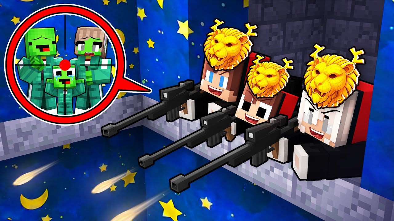 JJ Family Became Secret VIP Sniper to Troll Mikey Family in SQUID GAME in Minecraft (Maizen)