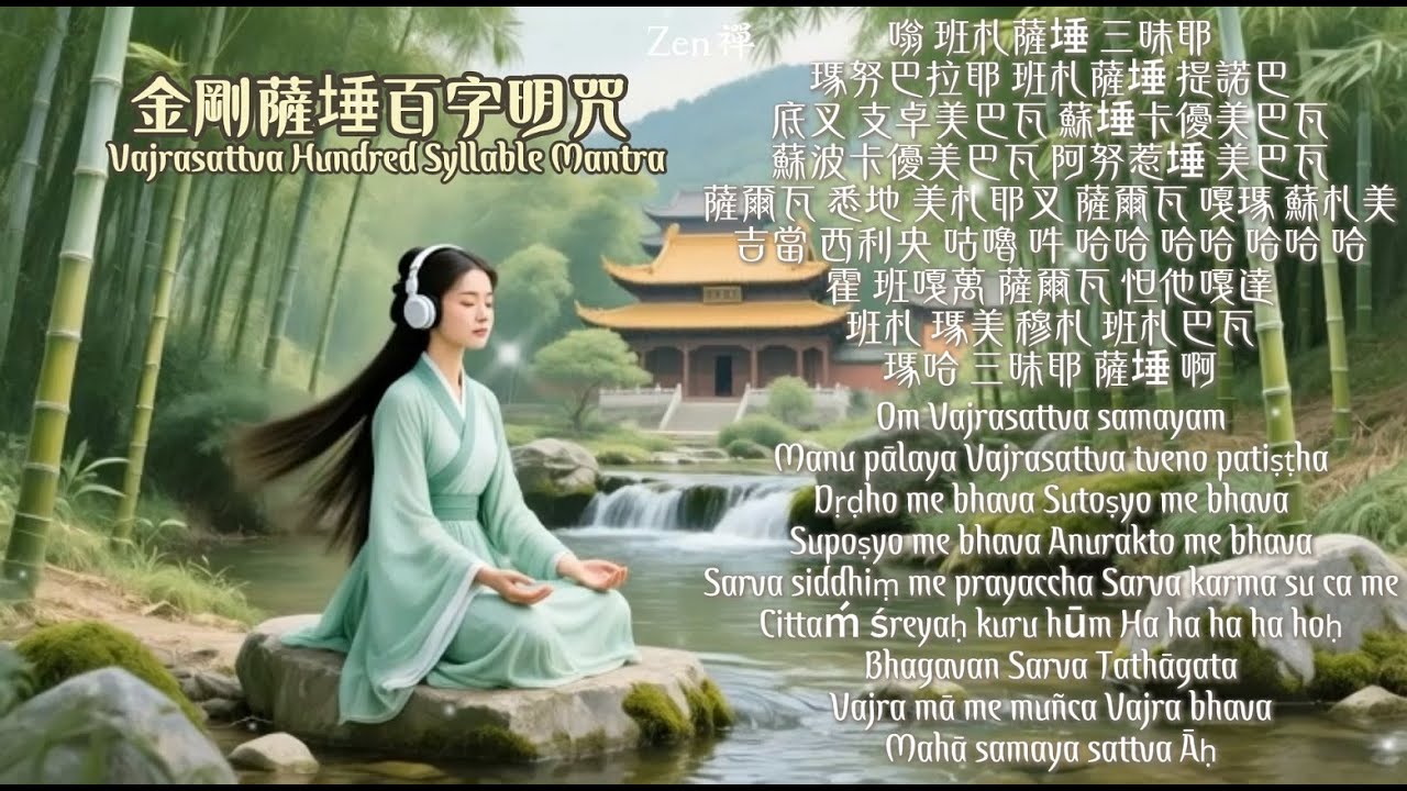 金剛薩埵百字明咒：懺除業障•清淨身心•匯聚無量功德的淨化法流 Vajrasattva Mantra Live