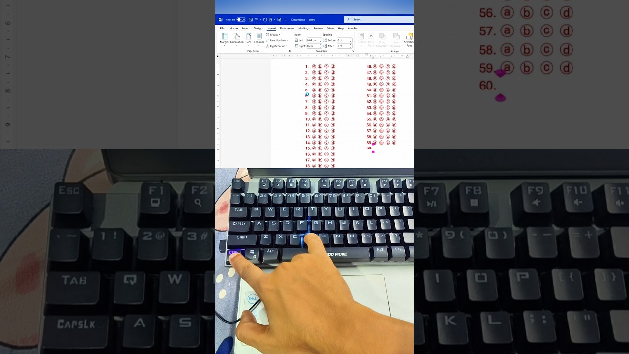 Create OMR Sheet in MS Word with Just One Shortcut &ndash; It&rsquo;s Real! #OMR #tricks #shortcut #word #office