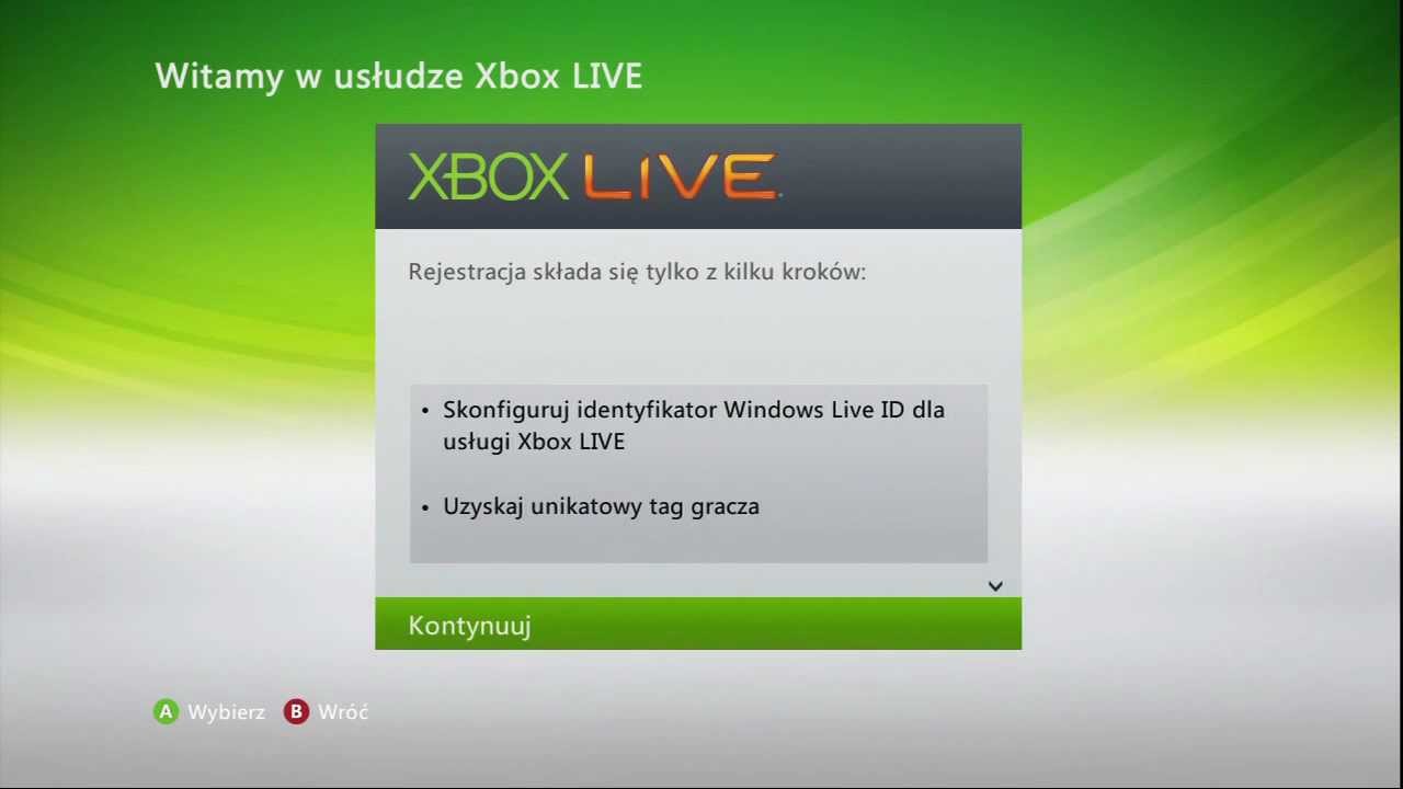 Zakładanie konta Xbox Live z poziomu konsoli. Nowy Dashboard