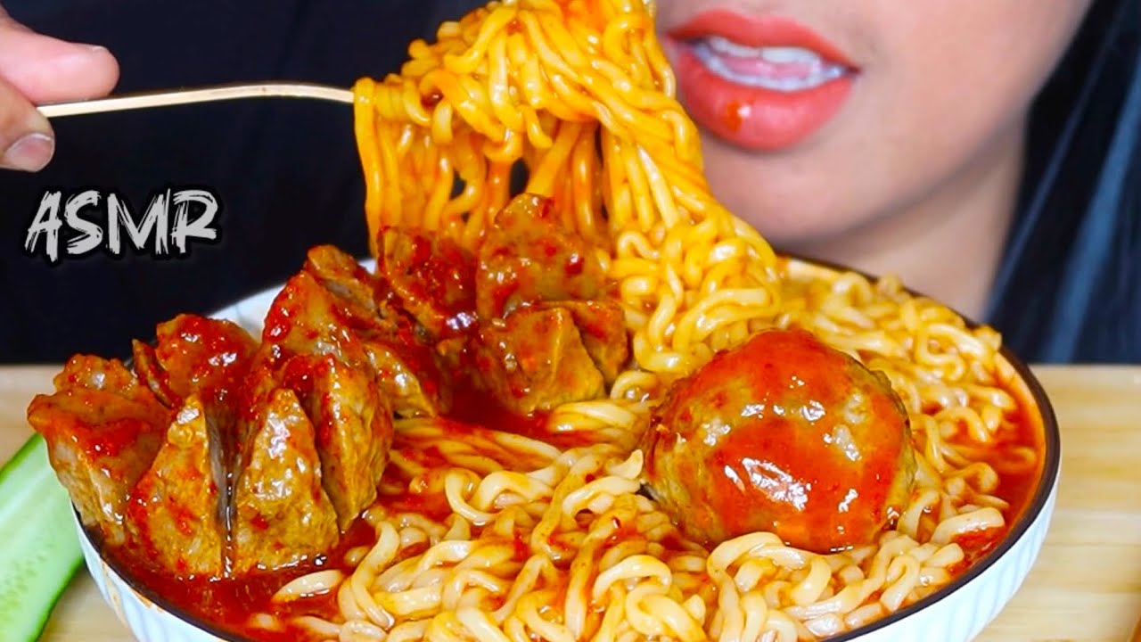 ASMR MIE SAMYANG ||ASMR SPICY EATING VIDEO ||MUKBANG INDONESIA 