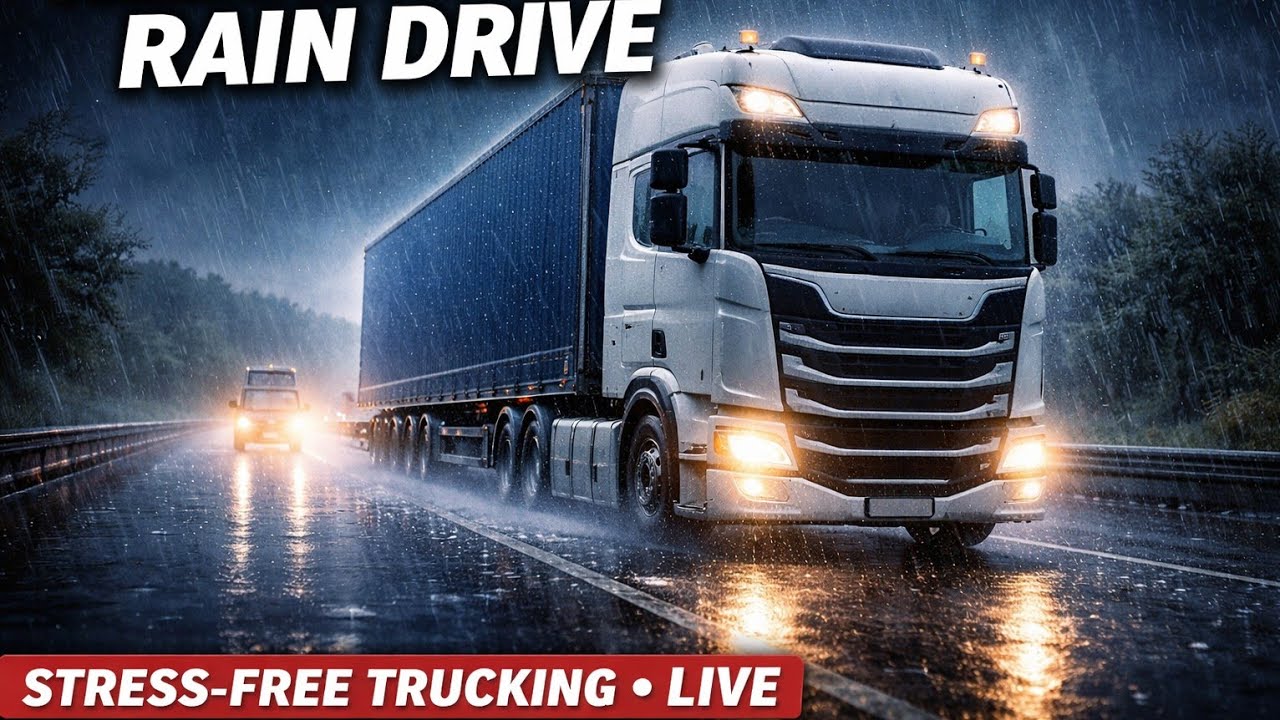🚛 Stress-Free Night Truck Drive | Relaxing Long Haul (LIVE)