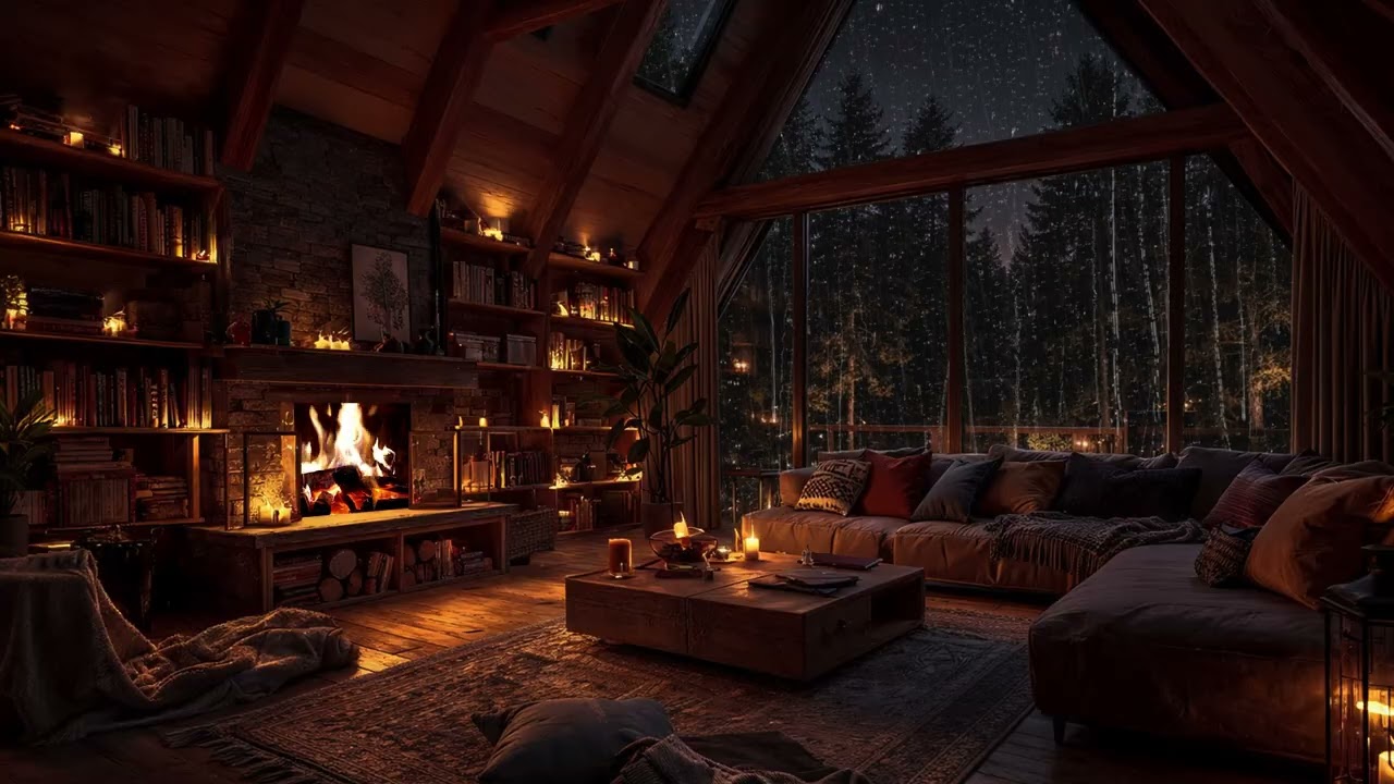 Soothing Rainstorm with Rolling Thunder 🌩 Dark Cozy Night for Insomnia Relief
