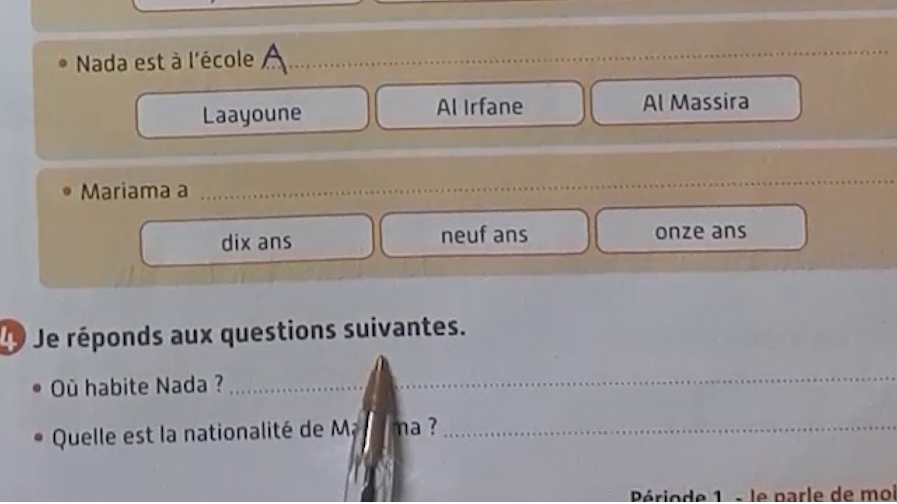 Français 3ème année primaire, tu habites où ?