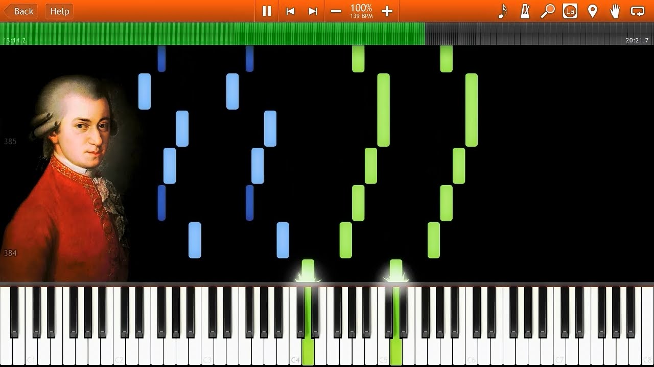 W.A. Mozart - Eine Kleine Nachtmusik (Complete) [Synthesia Piano Solo Tutorial]