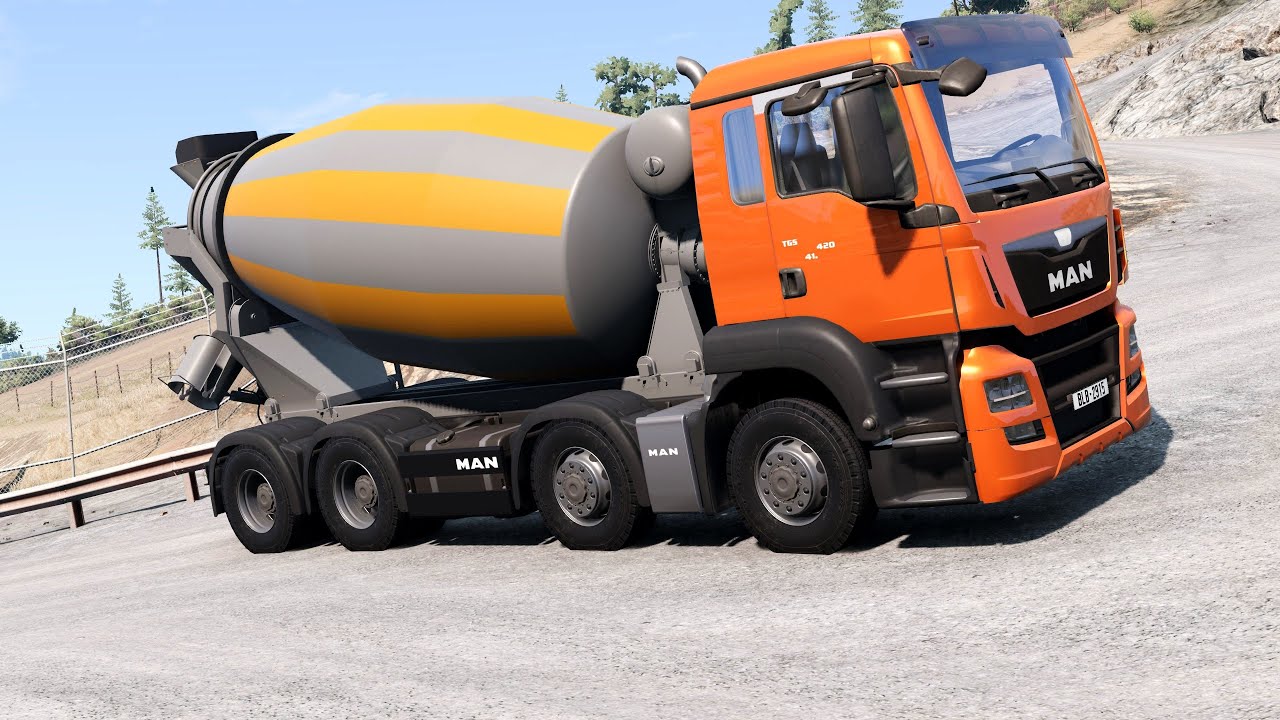 Beamng Drive - Updated 8x4 MAN TGS Concrete Truck on the West Coast USA