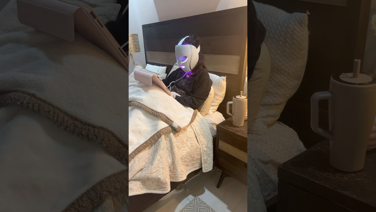 My night skincare shark cryo glow led mask #fypyoutube #aestheticvideo  #youtubevloggers #skincare