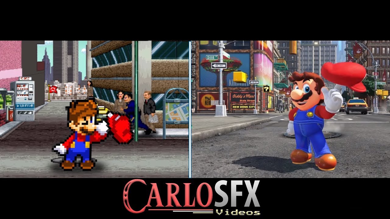 Comparative Super Mario Odyssey Retro version