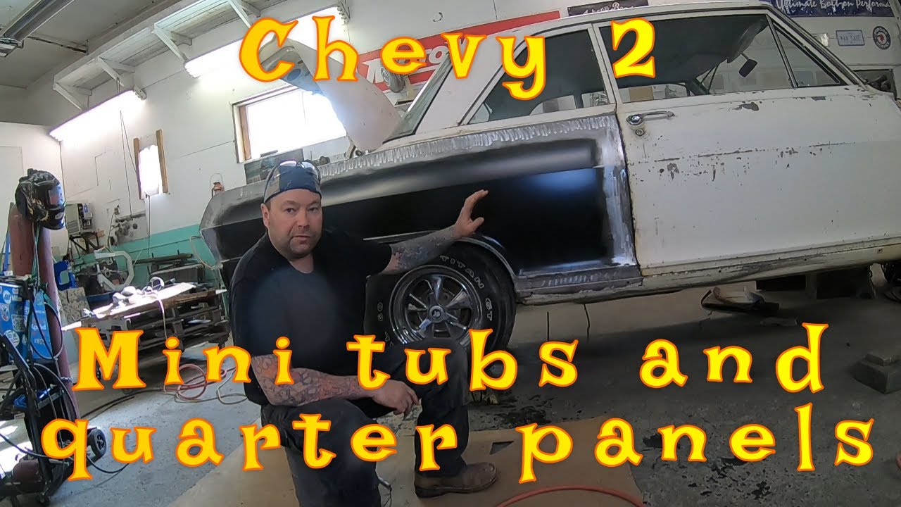 chevy2 part 2, installing mini tubs and quarter panels