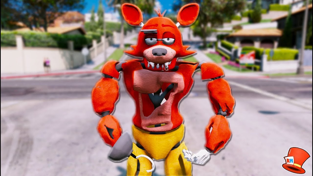 NEW BUFF FOXY ANIMATRONIC! (GTA 5 Mods FNAF RedHatter)