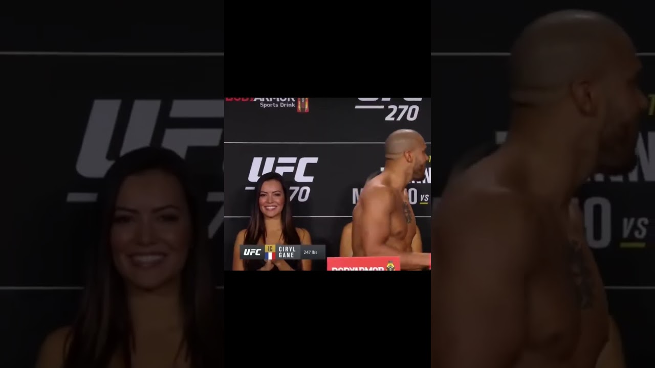 Arianny Celeste checks out Ciryl Gane! 😳 #ufc #cirylgane #ariannyceleste