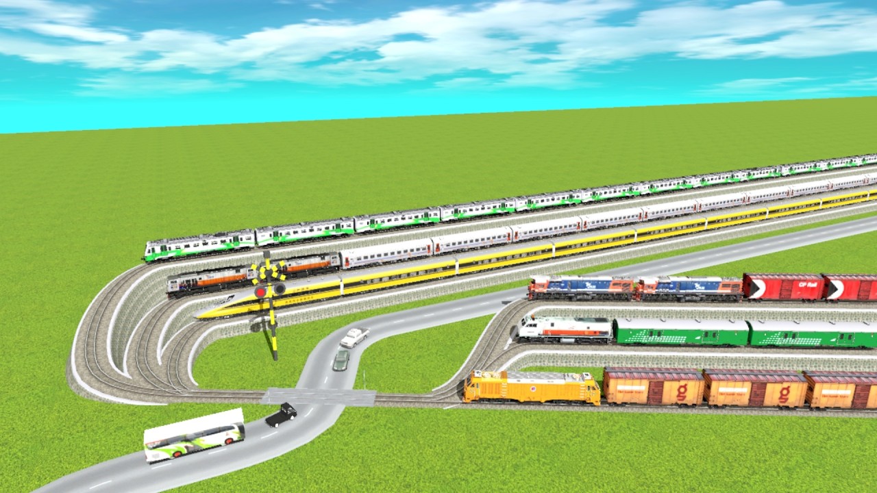 Kereta Api Panjang Bergantian Rel Unik #92