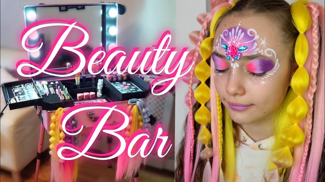 Beauty Bar/Glitter Bar for Parties 💖 bubble hair+face painting+glitter tattoos and more...