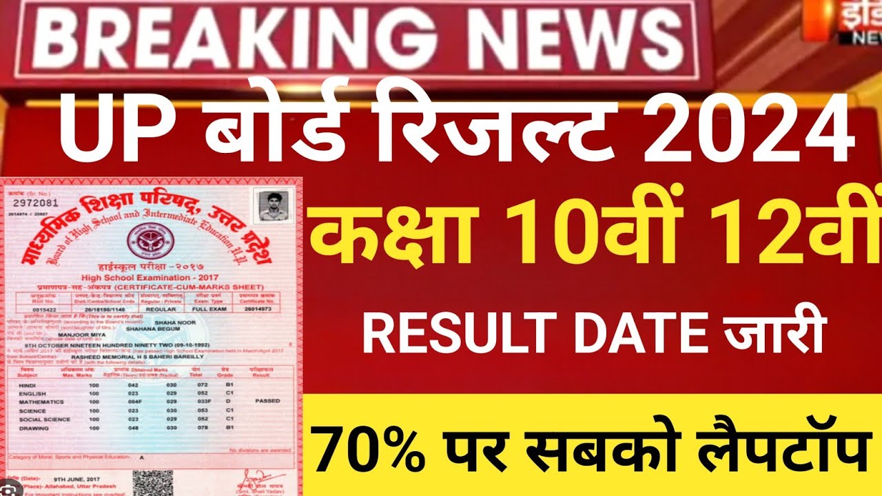 Up Board Result 2024/Up Board Result kab aayega/10वीं और12वीं Result 2024/Up board result declared