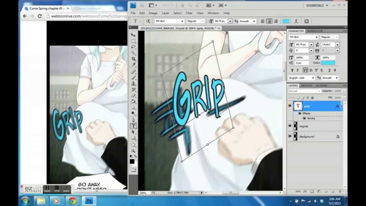 Typesetting sound effects with motion blur+outline effect