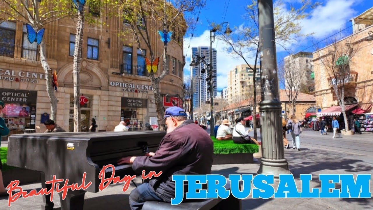 Jaffa Street, King George and Ben Yehuda Street on Weekdays Jerusalem Israel Holyland Walk March2025