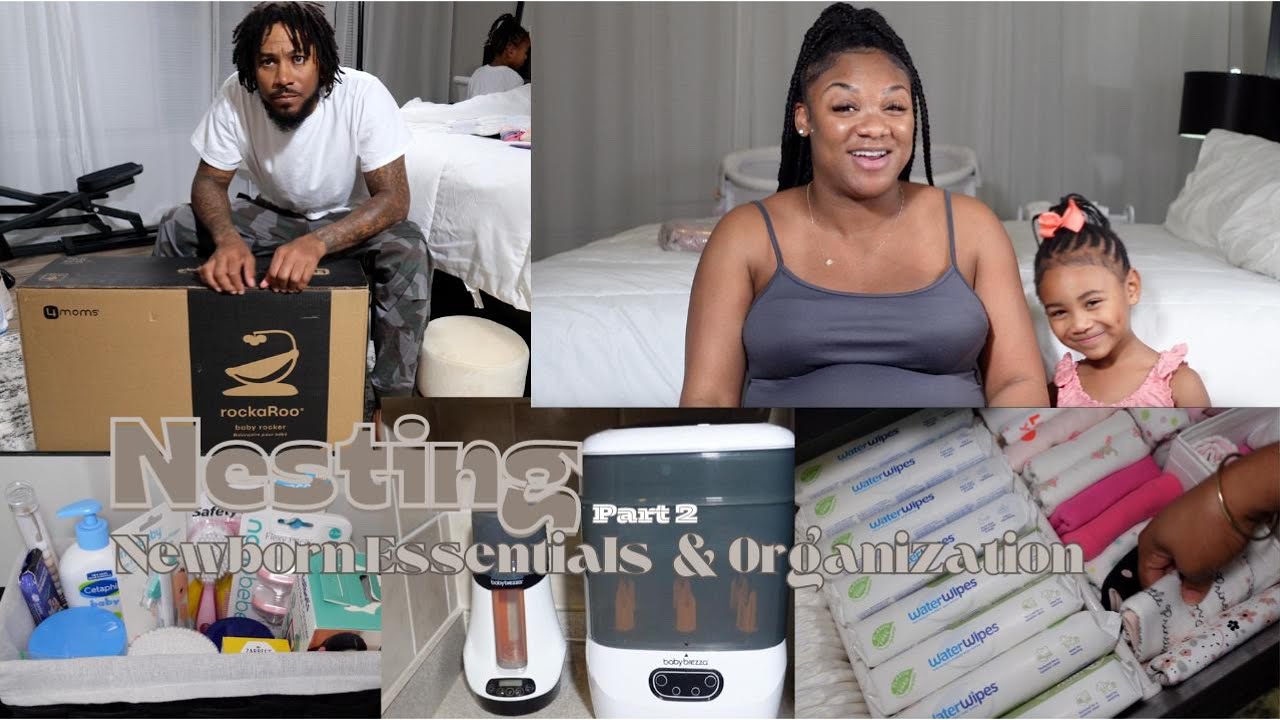 NEST WITH ME | NEWBORN ORGANIZATION & PACKING+ HOSPITAL BAG+ 4MOM SWING UNBOXING+ BABY BREZZA SETUP