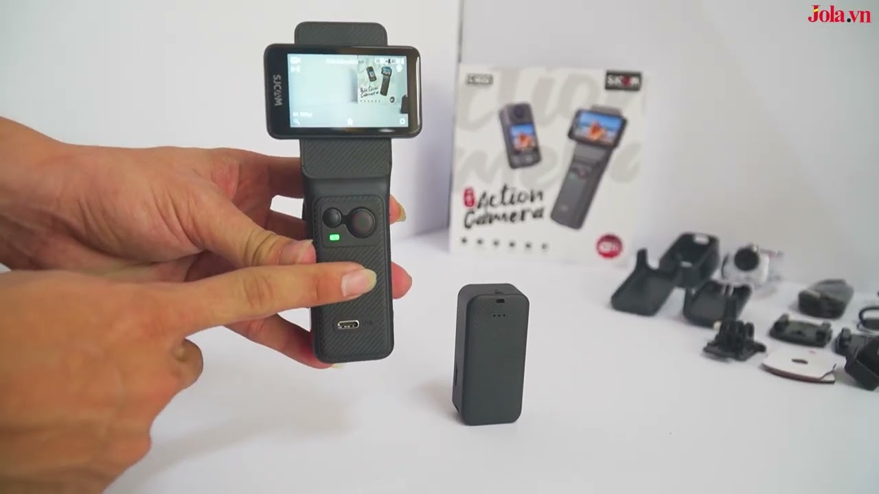 Camera Action SJCAM C400 Pocket. Tay cầm thêm màn hình kiêm pin cực trâu - JOLAVN
