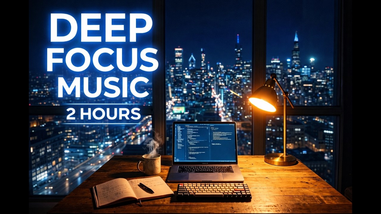 Night City Work Ambience 🌃 | Deep Focus Music for Productivity (2 Hours)