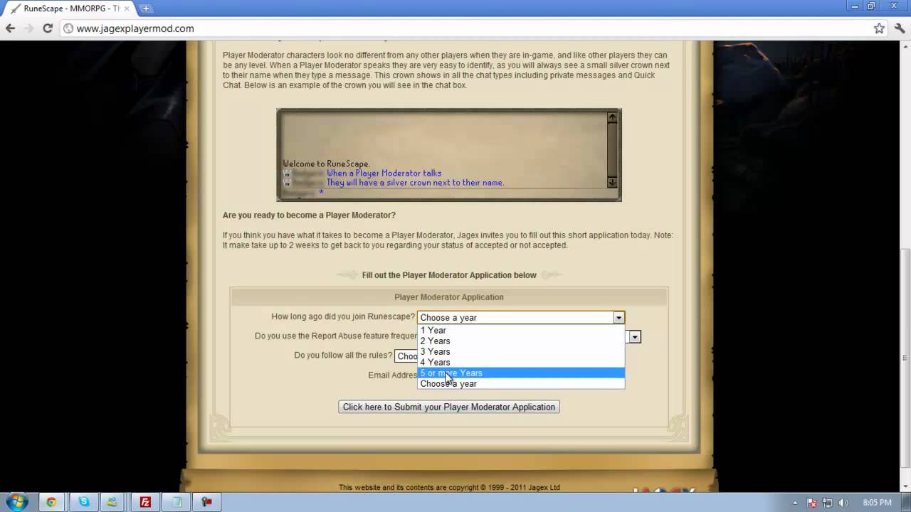 Jagex Sponsored Player Moderator Applications