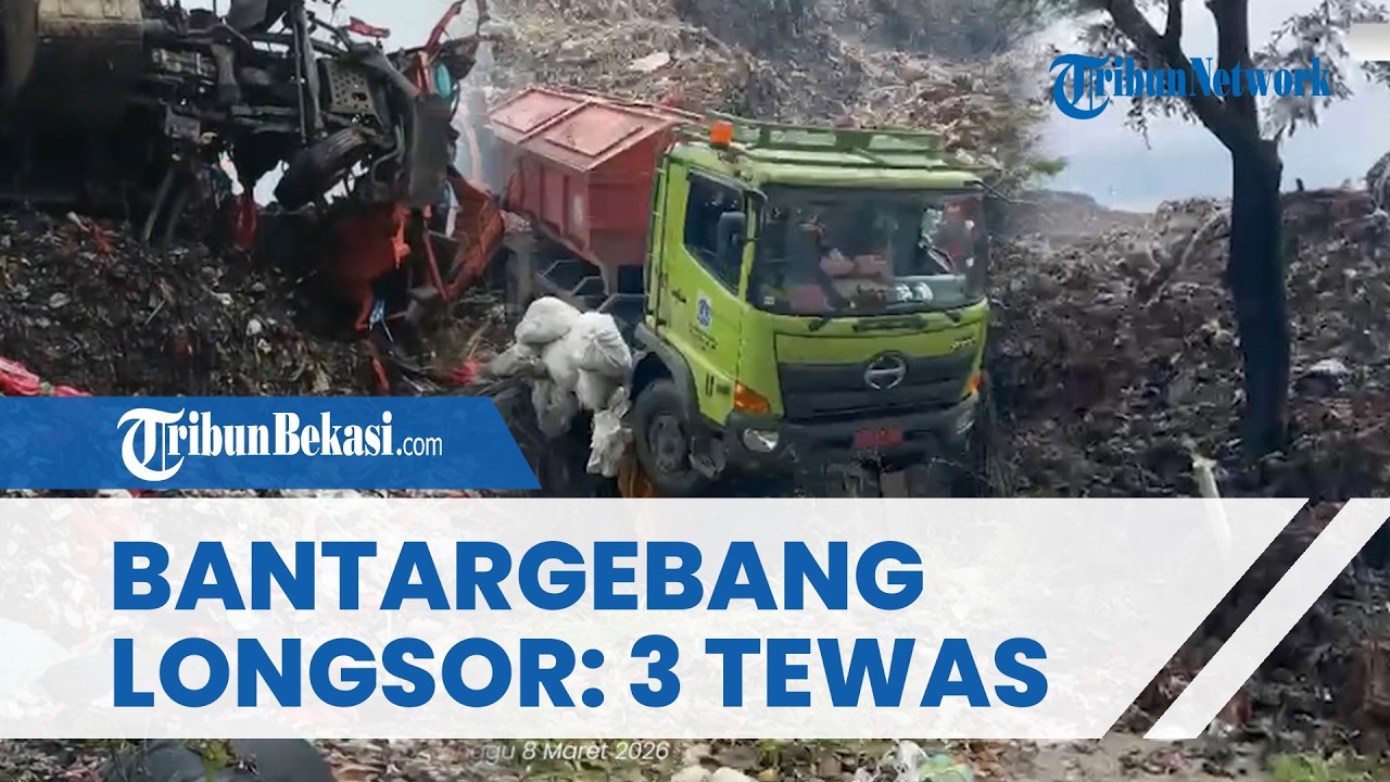 Detik-detik Bantargebang Bekasi Longsor, Gunungan Sampah Timbun Truk: 3 Orang Tewas