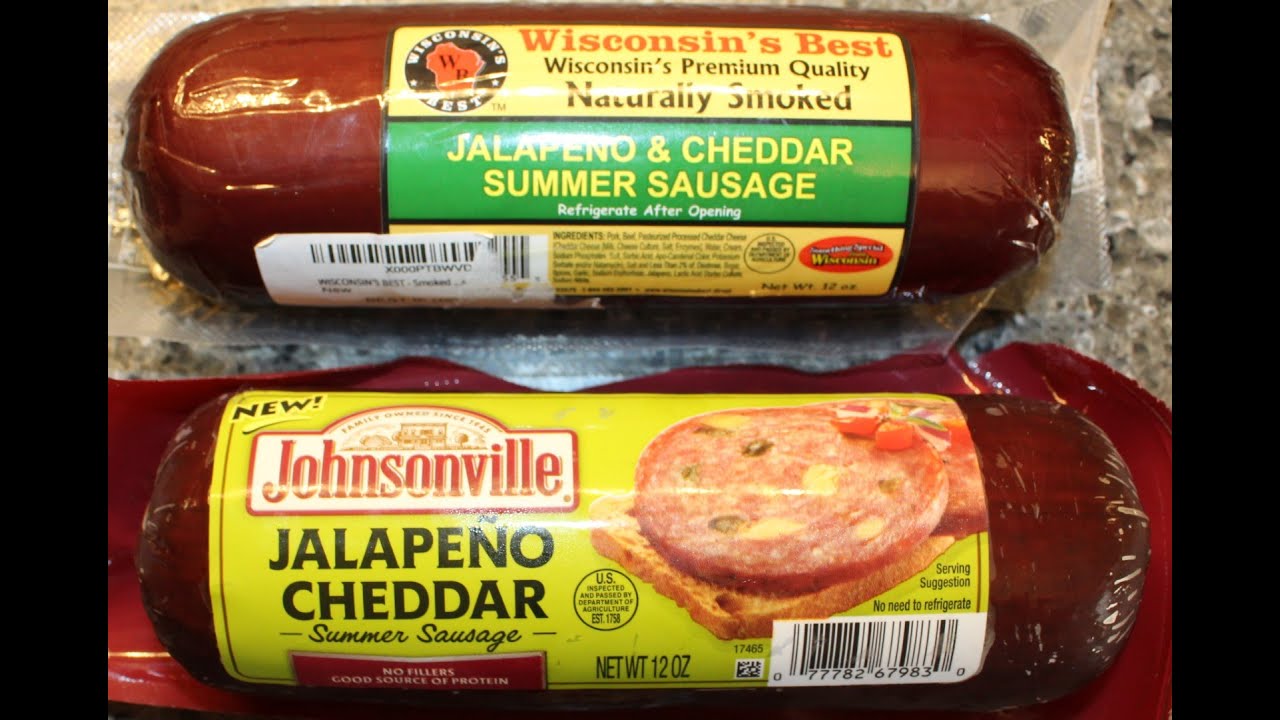 Jalapeno & Cheddar Summer Sausage Comparison: Wisconsin’s Best & Johnsonville