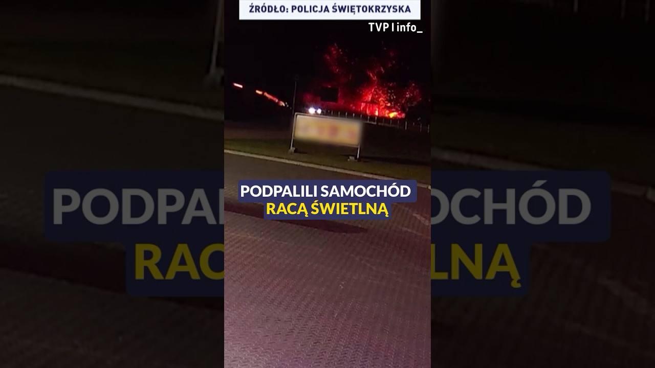 Strzelali do siebie racami. Samoch&oacute;d stanął w płomieniach #polska #shorts