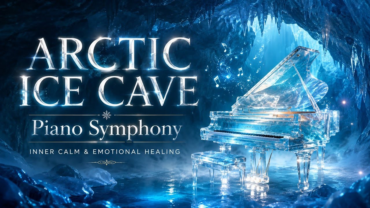 Arctic Ice Cave Symphony | Piano & Echoing Ambience for Inner Calm & Emotional Healing | 2 Hours