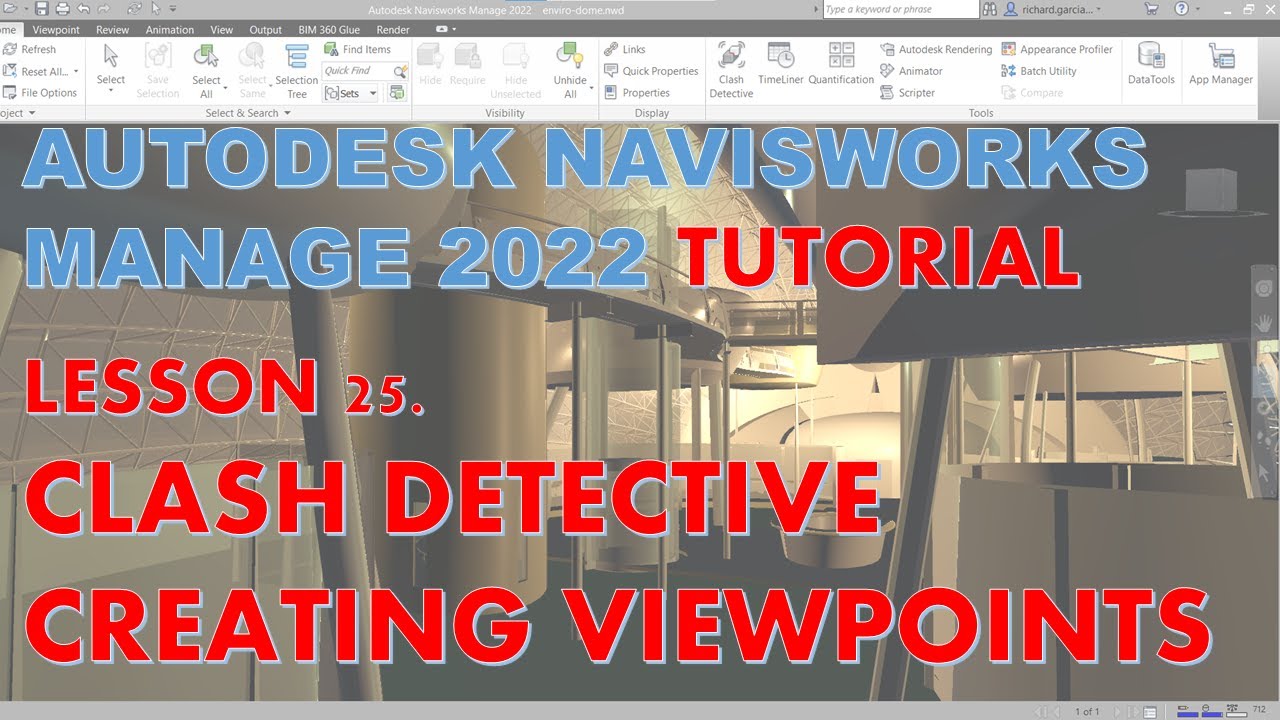 Урок 25 по NAVISWORKS MANAGE 2022: Создание точек обзора в Clash Detective