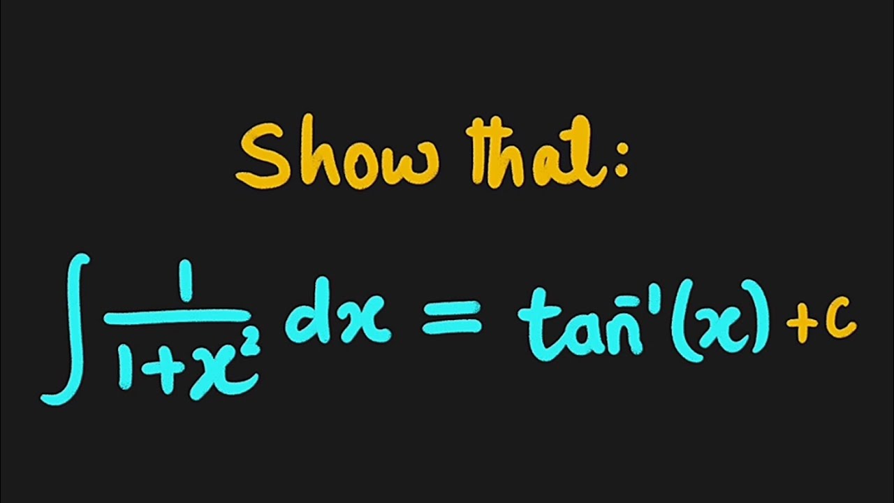Integral of 1/(1+x&sup2;) = Arctan(x) + c