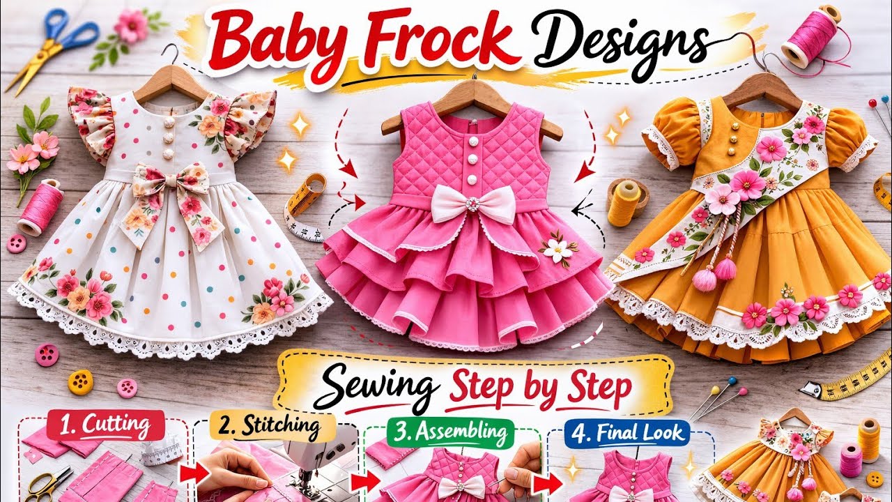Baby frock k designEasy & Simple Baby Frock – Complete Tutorial