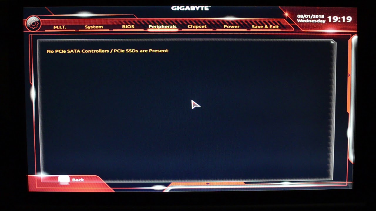 Gigabyte Bios Settings for Windows server 2016, plus RAID