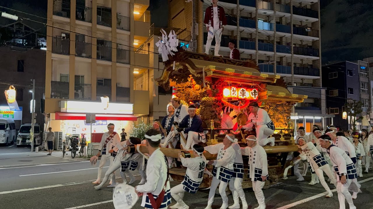 R7.7.19 福島 野田恵美須神社夏祭り 地車中 だんじり曳行 2025/07/19(土)