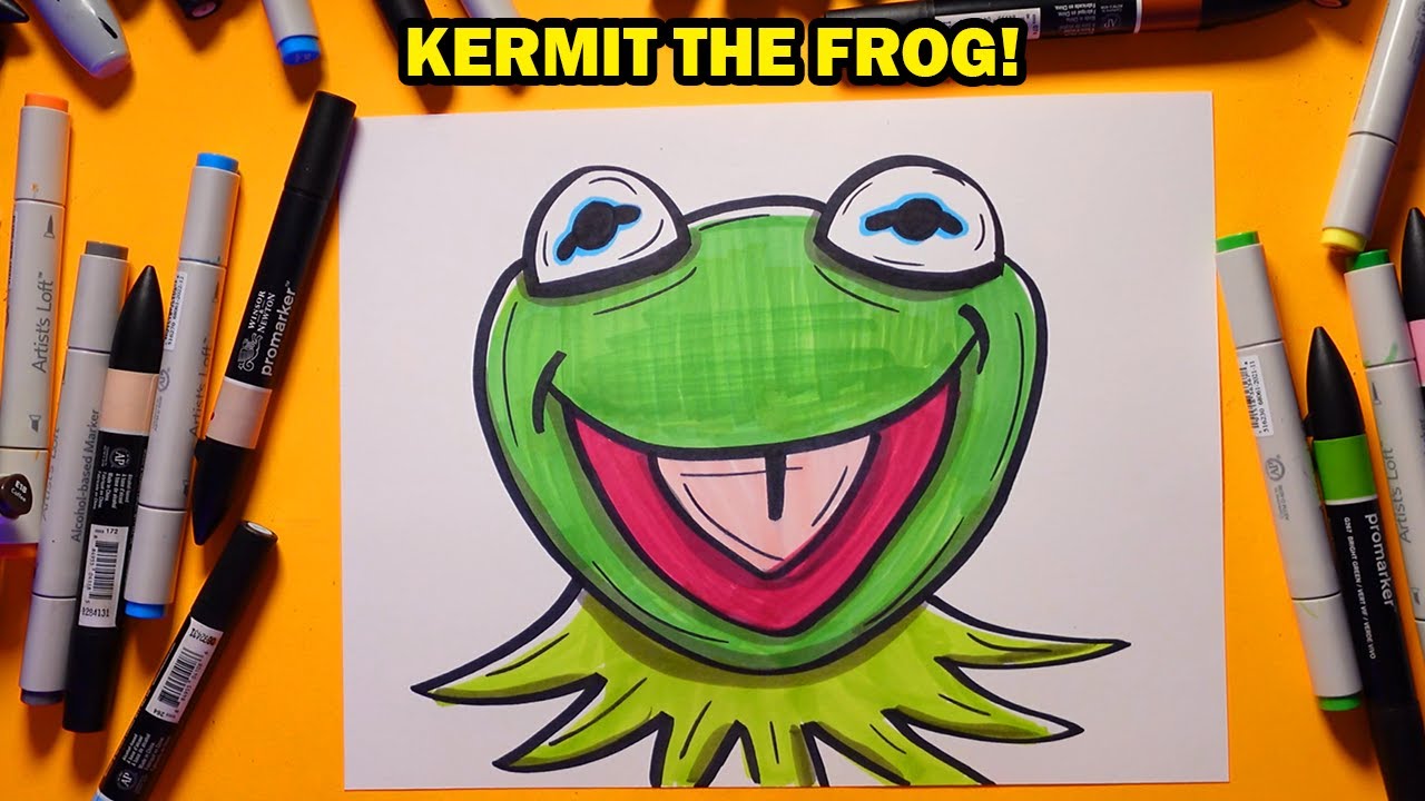 How to Draw Kermit the Frog from Sesame Street!