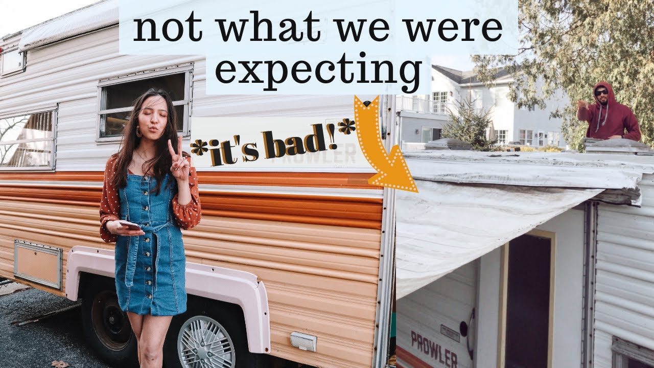 CAMPER DEMO DAY 2// unveiling the awning & prepping for paint