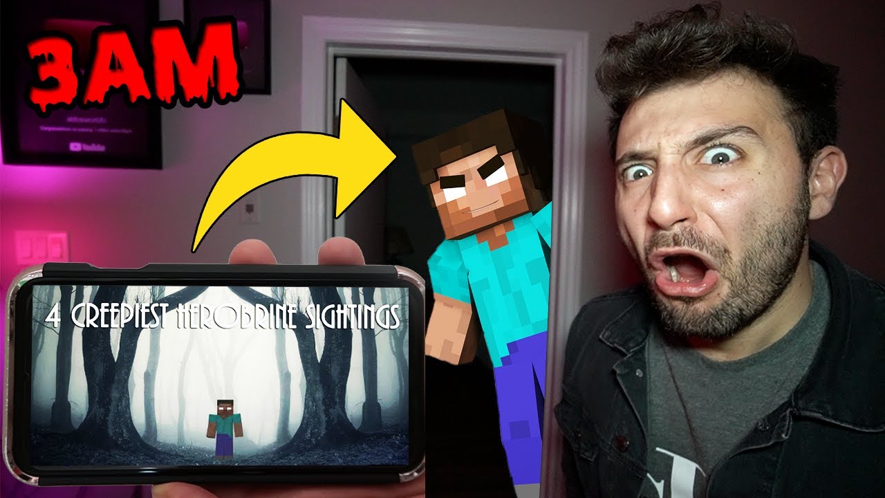 DO NOT WATCH SCARY MINECRAFT HEROBRINE SIGHTINGS VIDEOS AT 3AM OR HEROBRINE WILL APPEAR IN REAL LIFE
