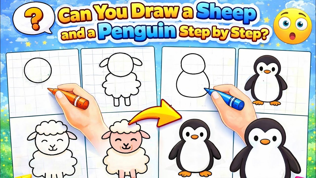 Can You Draw a Sheep and a Penguin Step by Step?