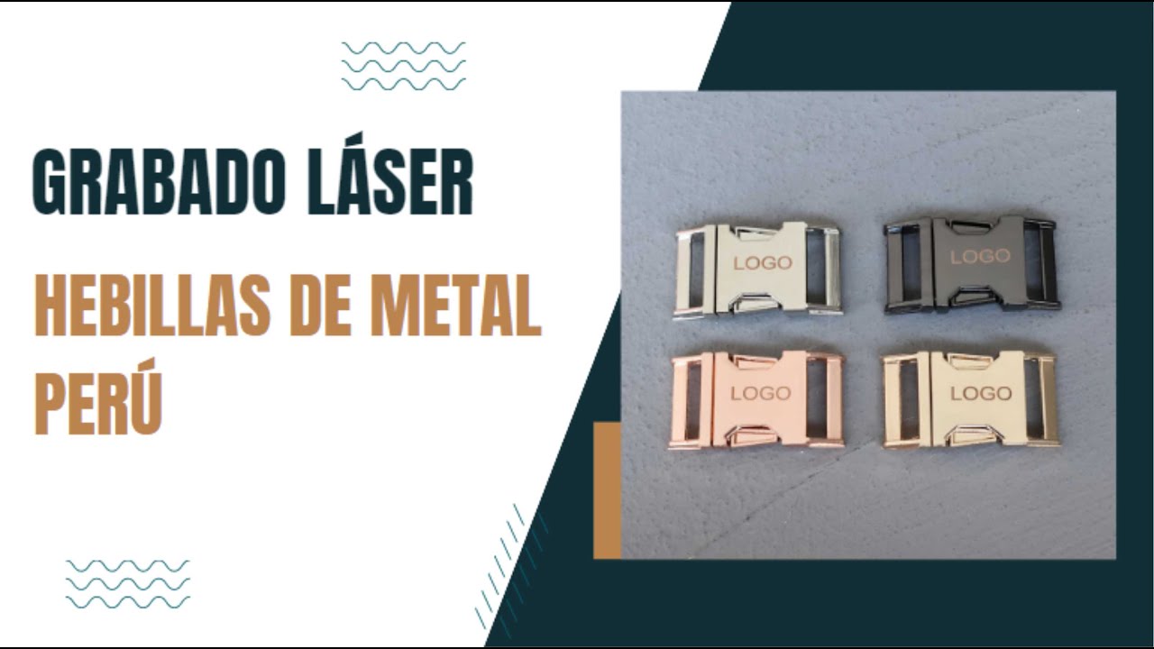 Grabado láser en hebillas de metal Perú