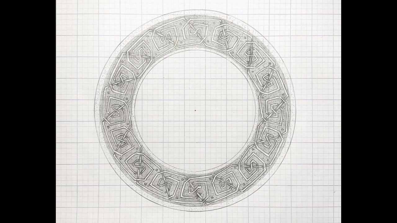 How to draw a round spiral knot border Part 4, extended